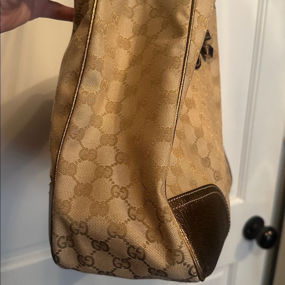 EXCELLENT Condition Gold and brown canvas Gucci Princy Tote - Picture 15 of 16